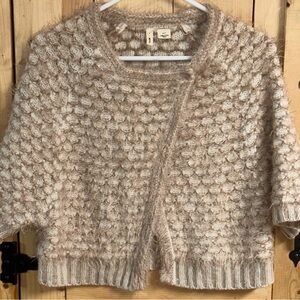 Anthropologie Moth Sweater Top Wool Short Crop nwot soft eyelash